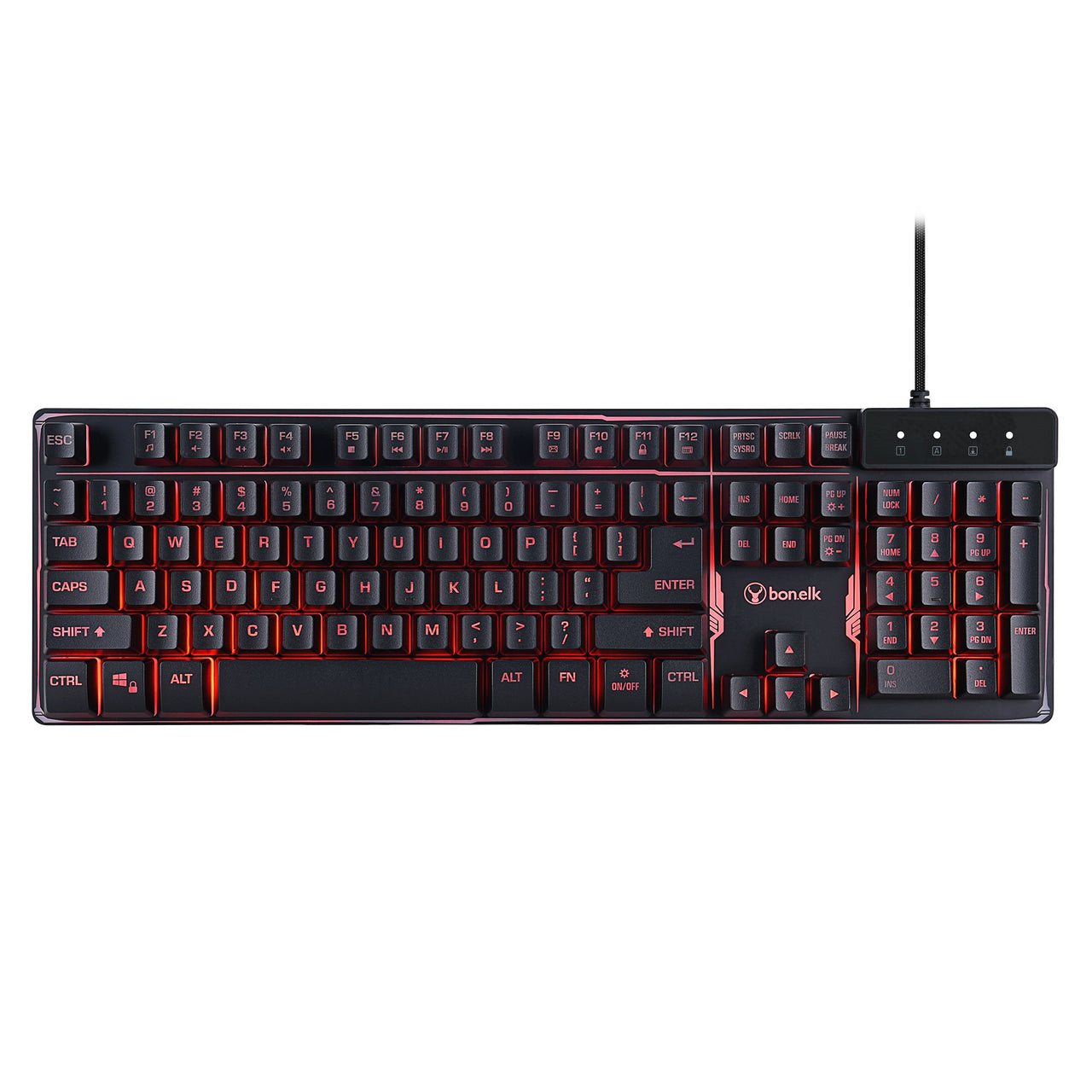 bonelk k-308 gaming led backlit keyboard, usb, full size (black)