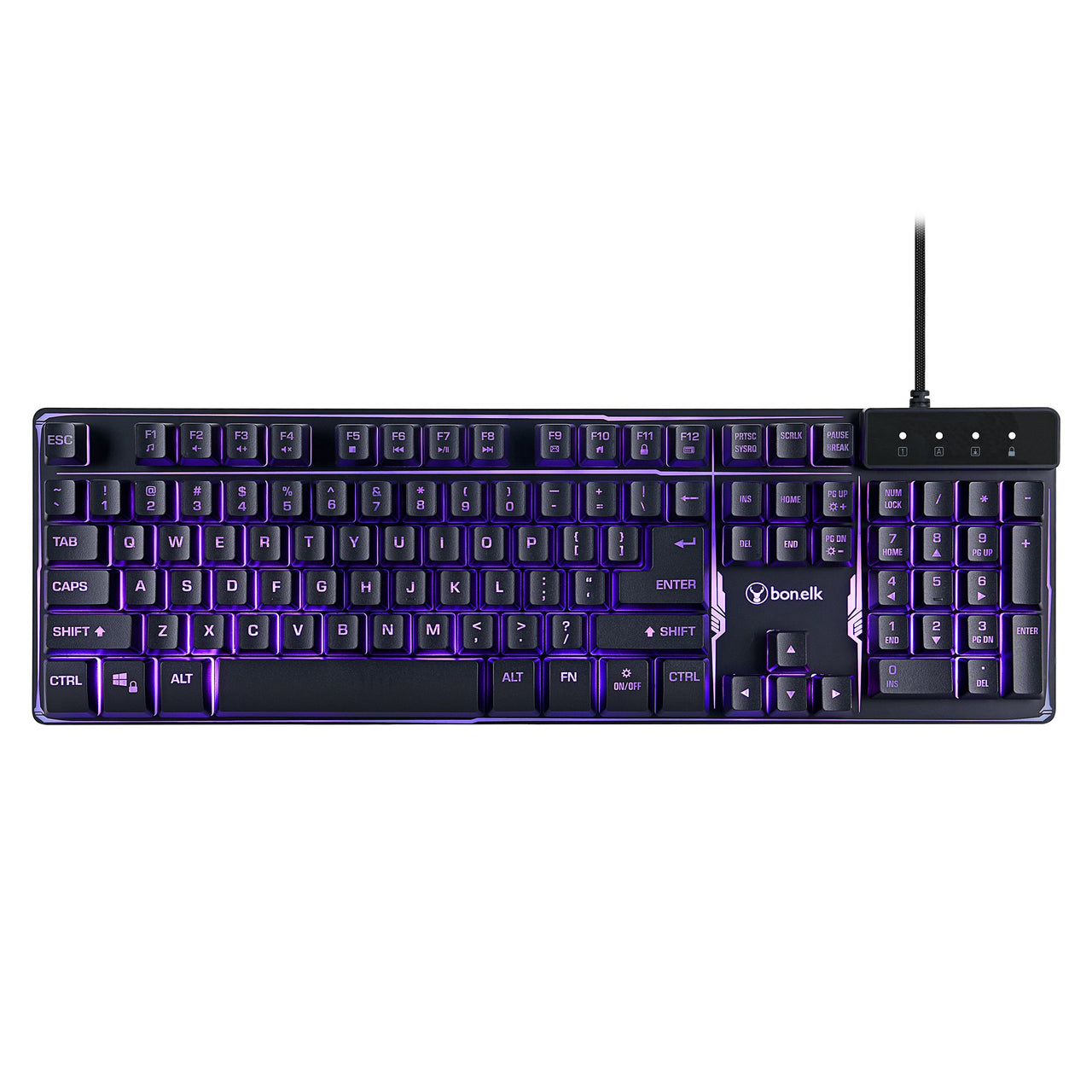bonelk k-308 gaming led backlit keyboard, usb, full size (black)