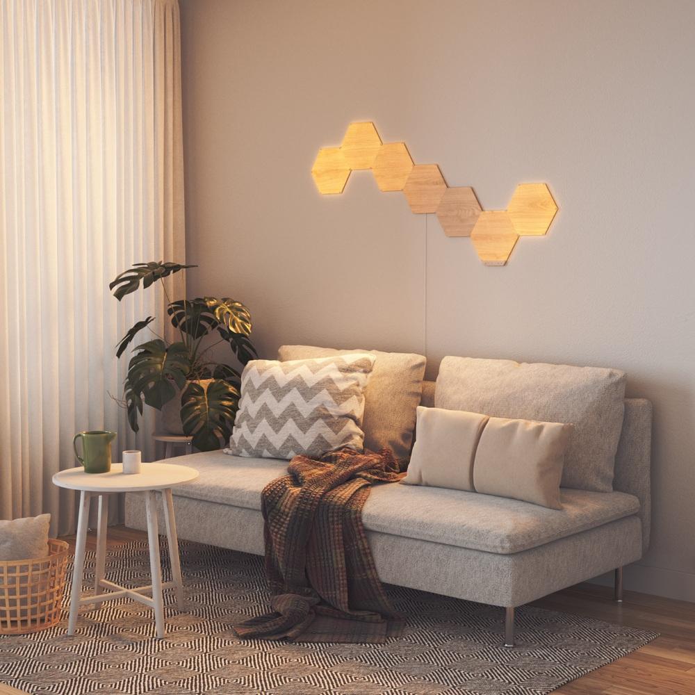 nanoleaf elements wood look starter kit (7 pack)