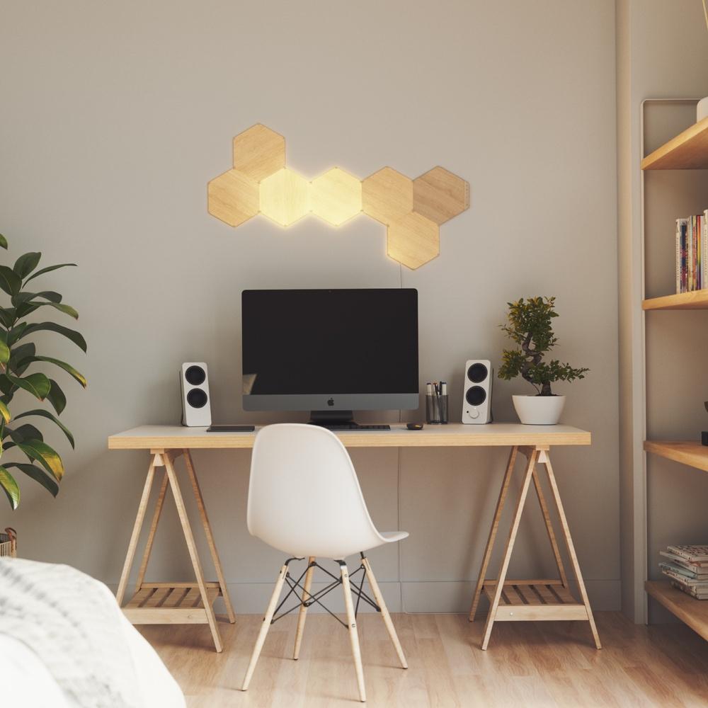 nanoleaf elements wood look starter kit (7 pack)