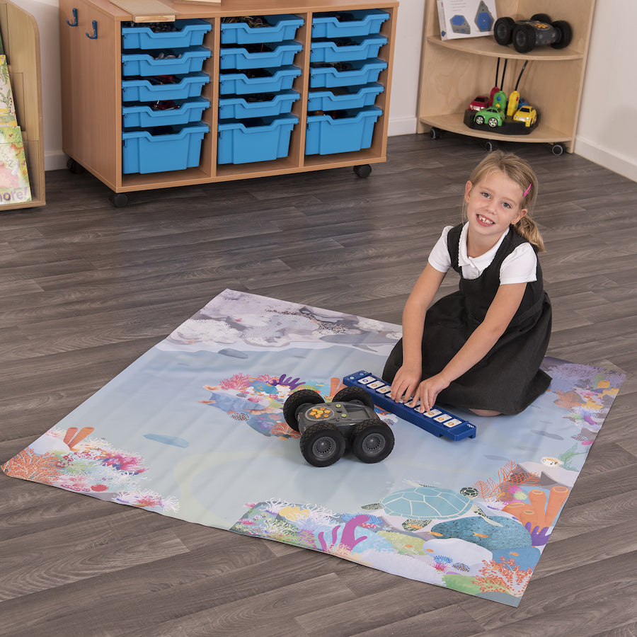 rugged robot coral reef mat