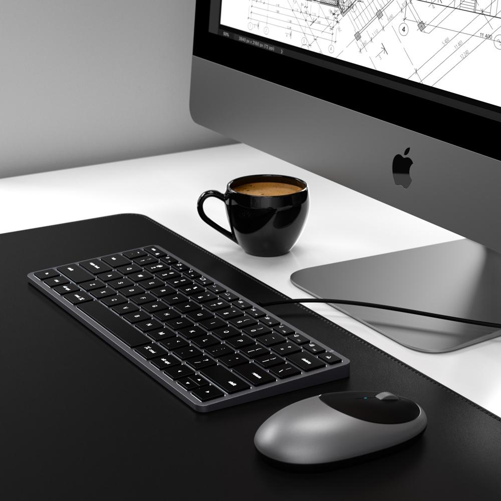 satechi slim w1 wired backlit keyboard (space grey)