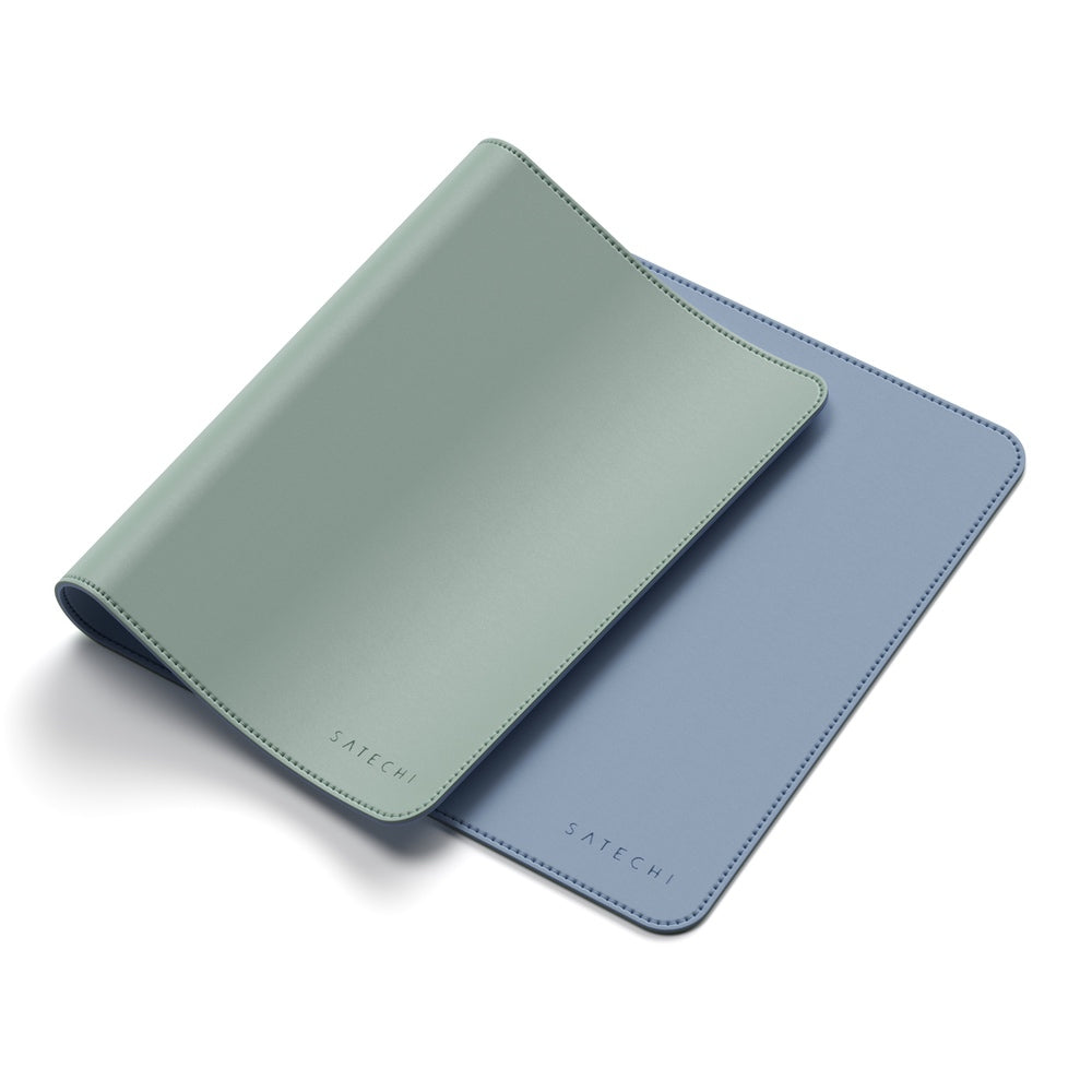 satechi dual sided eco-leather deskmate blue