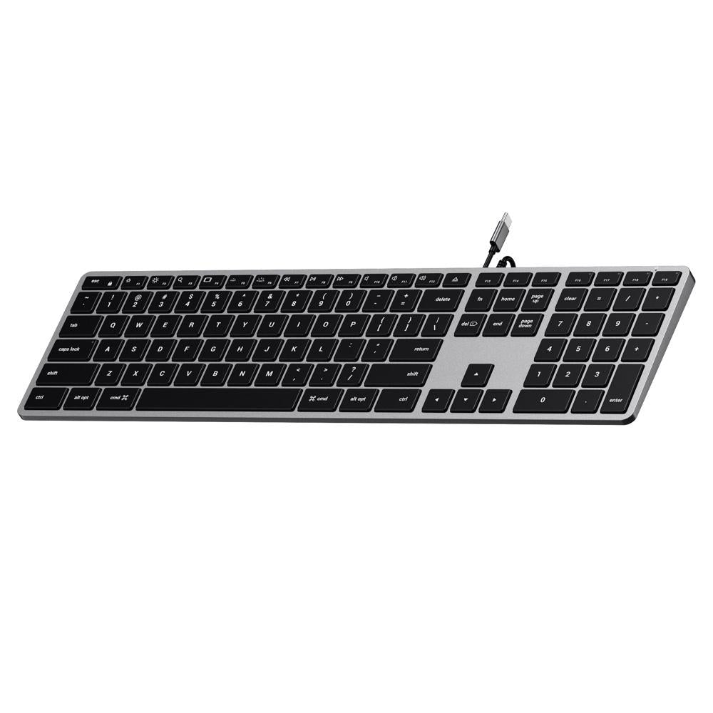 satechi slim w3 wired backlit keyboard (space grey)