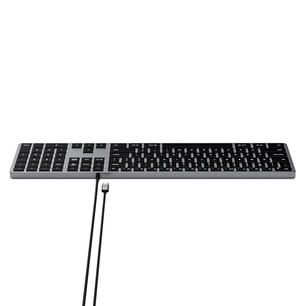 satechi slim w3 wired backlit keyboard (space grey)
