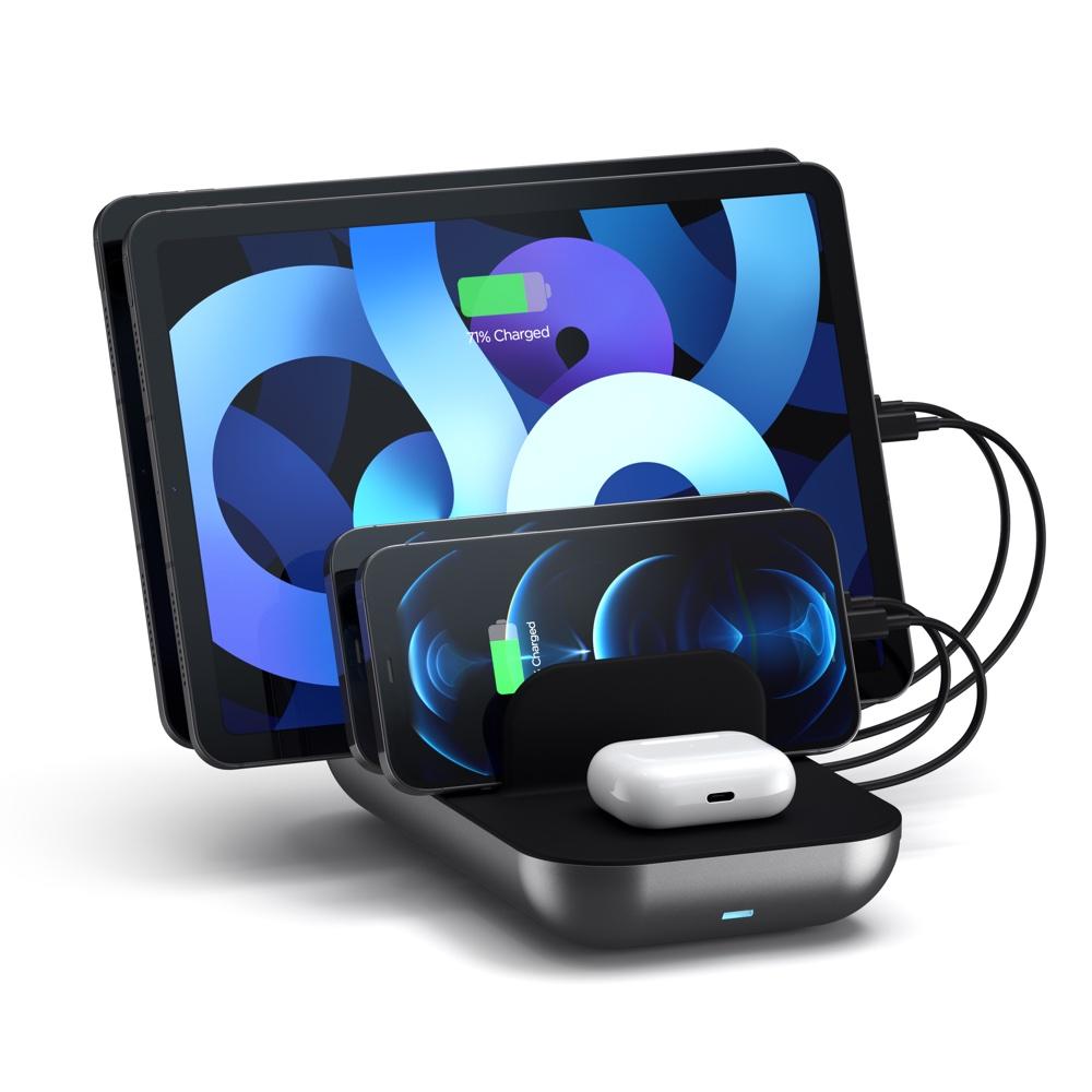 satechi dock5 multi-device charging station with wireless charging