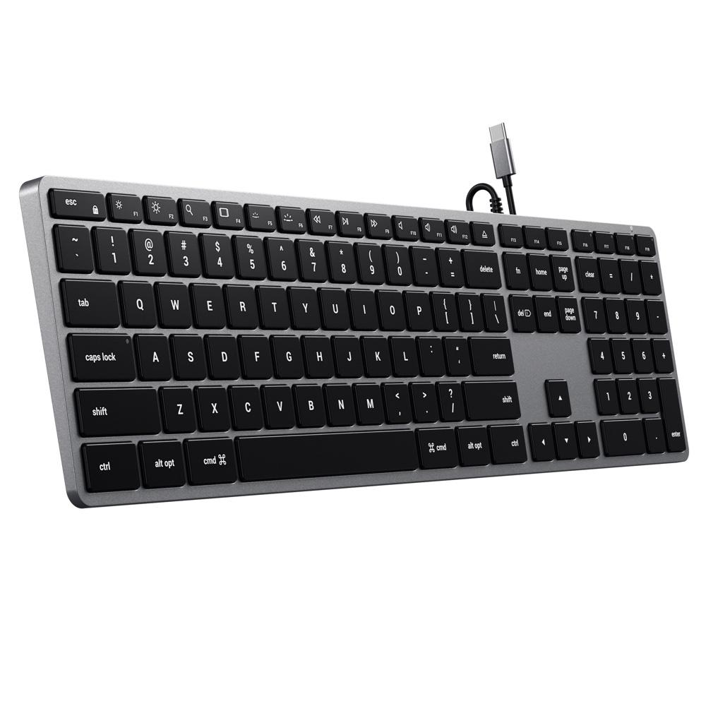 satechi slim w3 wired backlit keyboard (space grey)