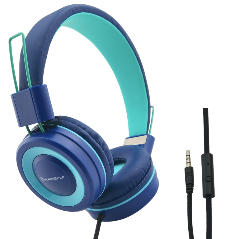 SchoolTech Extra Sturdy Headphones with Mic — 3.5mm, Class Set