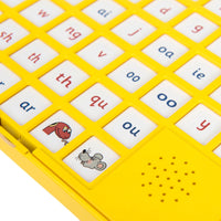 Close-up of the Jolly Phonics Chatter Board showing individual pre-recorded tiles.