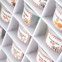 Stack of 44 Sound and Spelling Phonics Tubs ready for learning