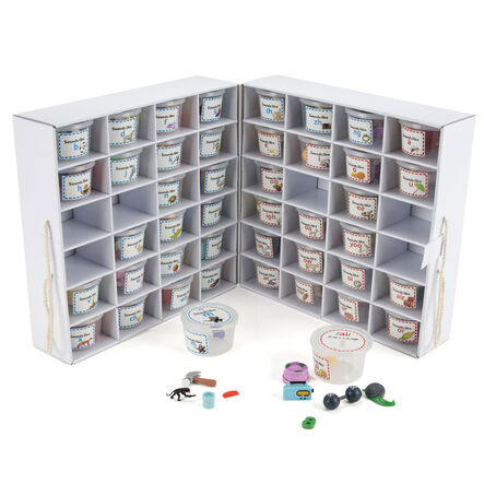 Stack of 44 Sound and Spelling Phonics Tubs ready for learning