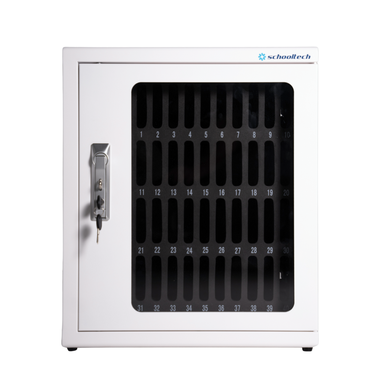SchoolTech Phone Locker 40 — Numbered Slots, Key Lock, Wall Mount