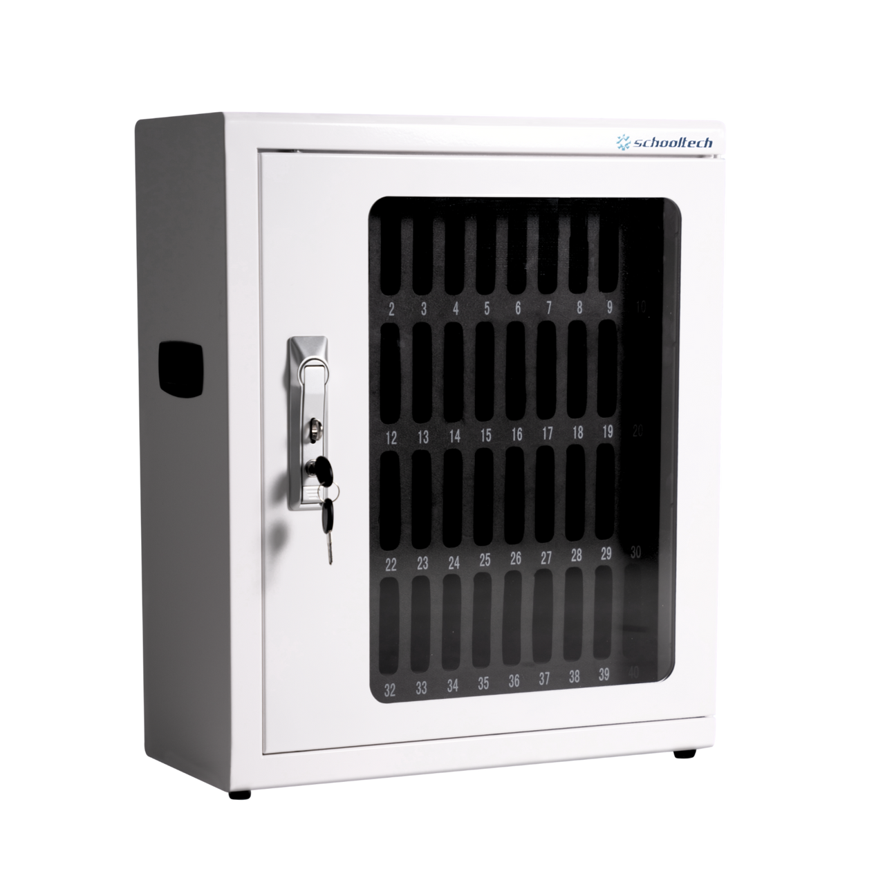 SchoolTech Phone Locker 40 — Numbered Slots, Key Lock, Wall Mount