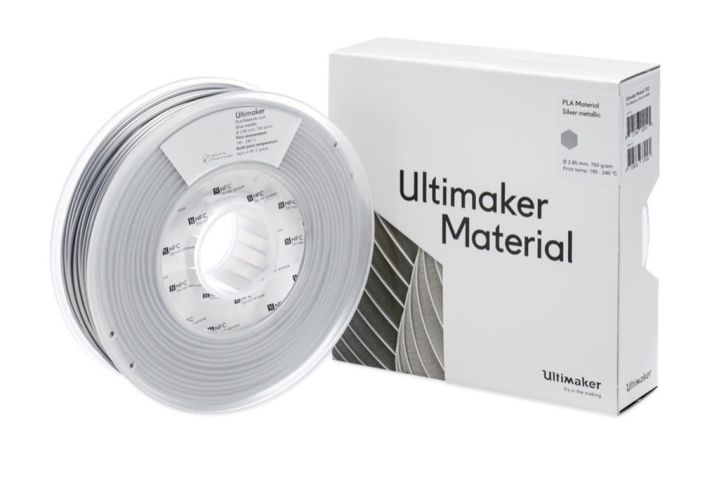 UltiMaker PLA filament 750g spool in silver metallic
