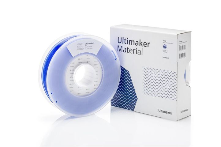 UltiMaker PETG filament 750g spool in blue translucent