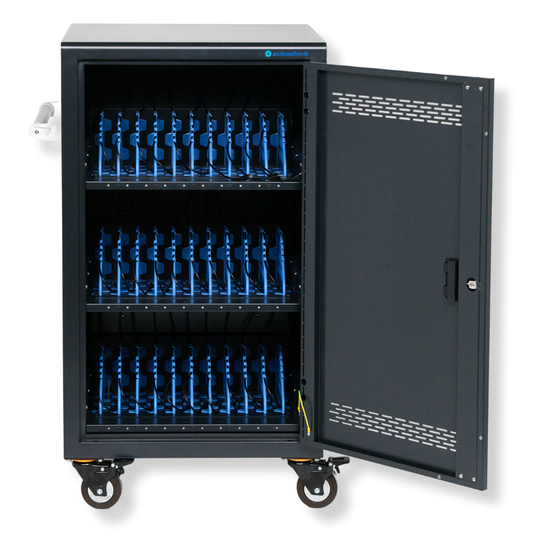 SchoolTech 30 USB-C Charging Trolley — iPads, Chromebooks & Laptops