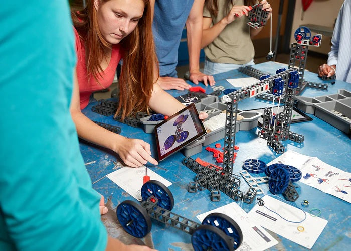 Students engaging with the SPHERO Blueprint Engineering Kit in a classroom