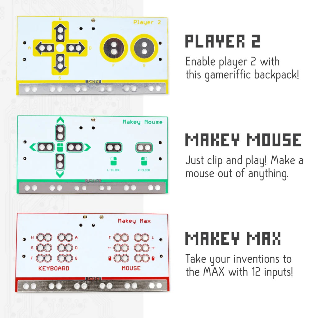 "Makey Makey Backpack Bundle Box and Contents" - Showcase of the full Makey Makey Backpack Bundle, including all boards and accessories.