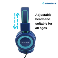SchoolTech Extra Sturdy Headphones with Mic — 3.5mm, Class Set