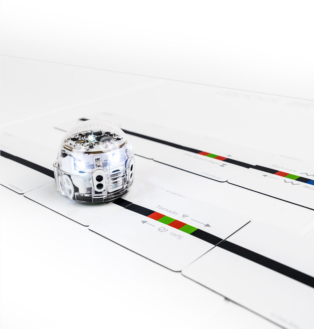 Evo robot with Ozobot Colour Code Magnets for interactive learning