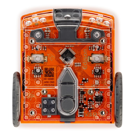 Edison Robot V3 showcasing its compact design and LED lights.