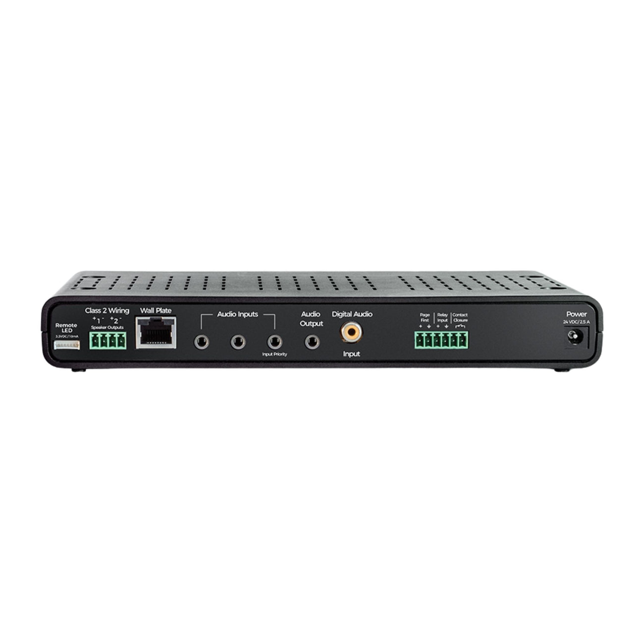 Lightspeed T25 amplifier rear panel with audio and control inputs