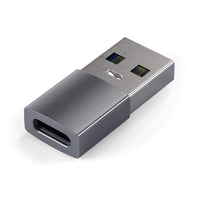 Satechi aluminium USB-A to USB-C adapter in space grey