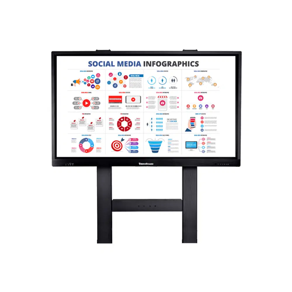 TouchBoard fixed height wall mount system holding an interactive flat panel