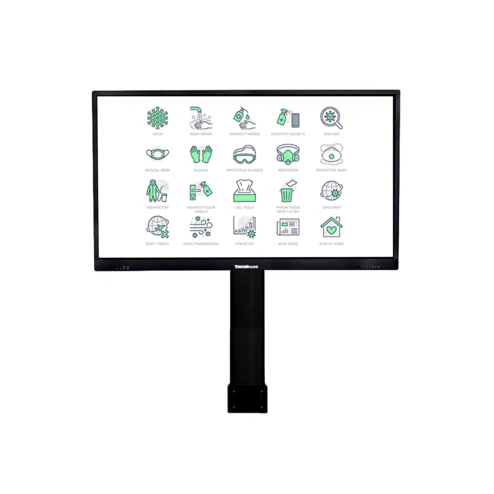 TouchBoard height adjustable wall mount with centre lift for an interactive flat panel