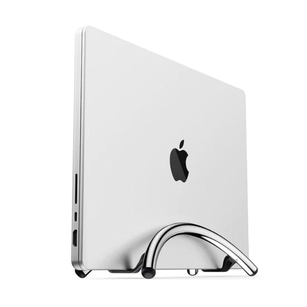 Twelve South BookArc Flex vertical laptop stand in chrome