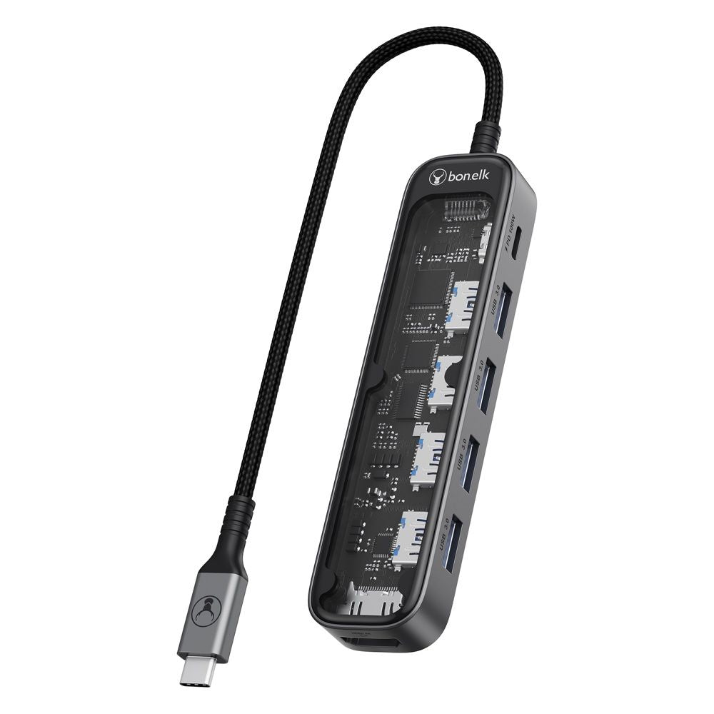 Bonelk Vision clear USB-C 6-in-1 multiport hub