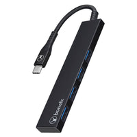 Bonelk USB-C 4-port USB 3.0 slim hub in black