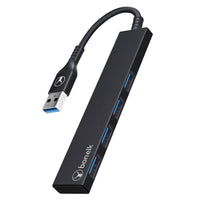 Bonelk USB-A 4-port USB 3.0 slim hub in black