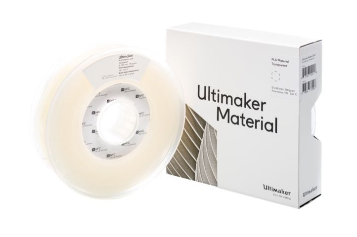 UltiMaker PLA filament 750g spool in transparent