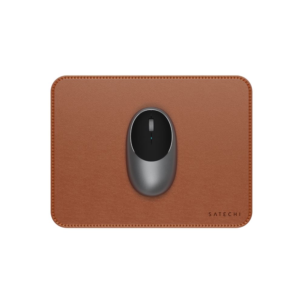 Satechi vegan-leather premium mouse pad in brown
