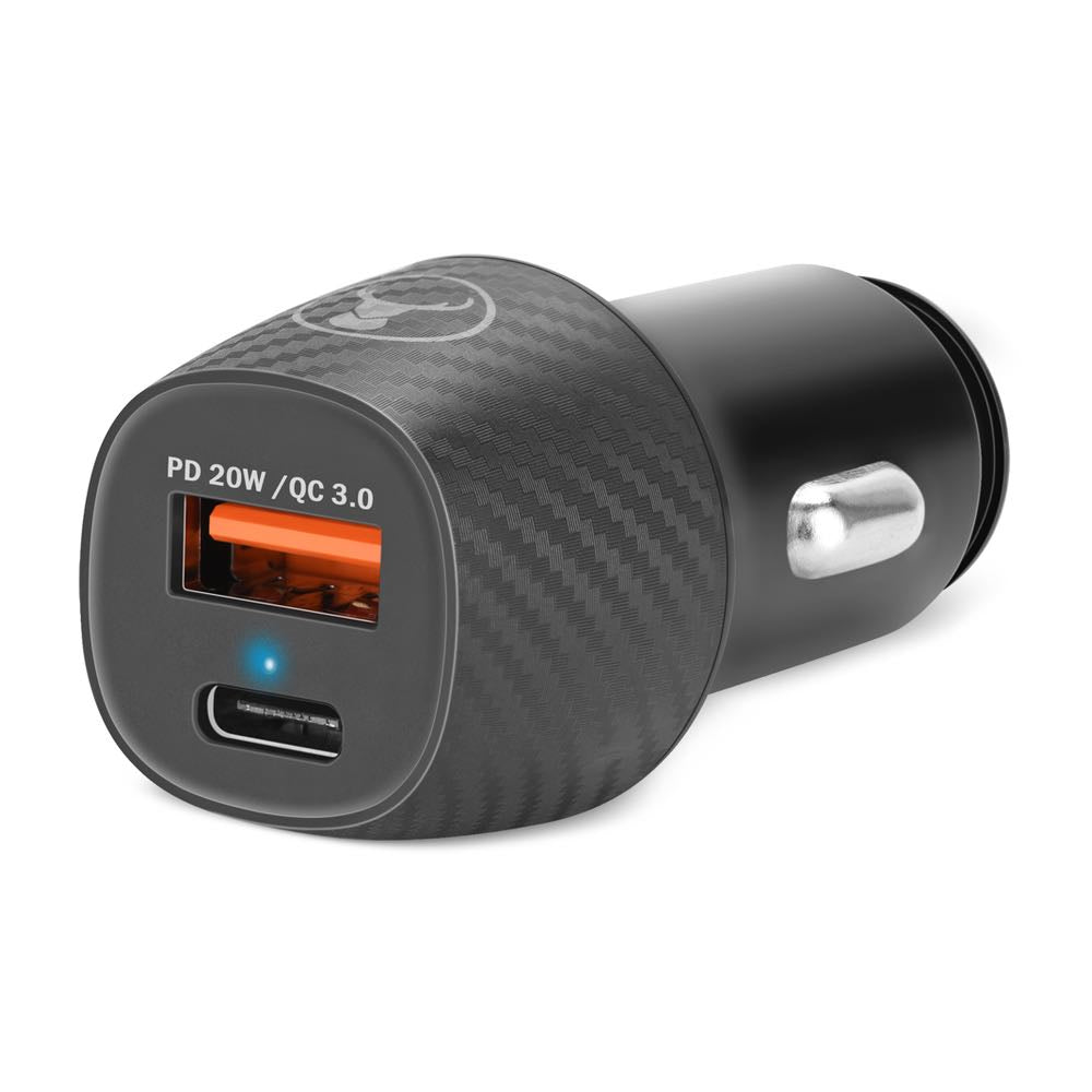 Bonelk Carbon Series USB-C and USB-A car charger
