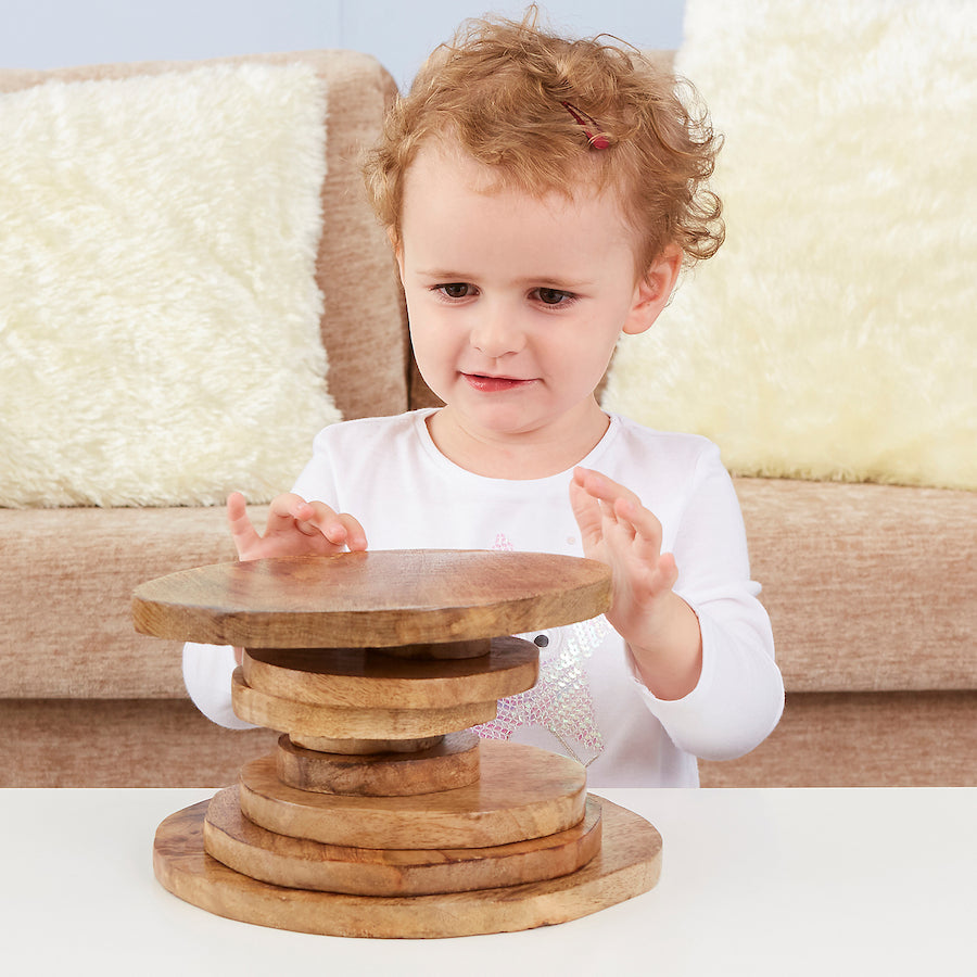 natural wooden stacking discs