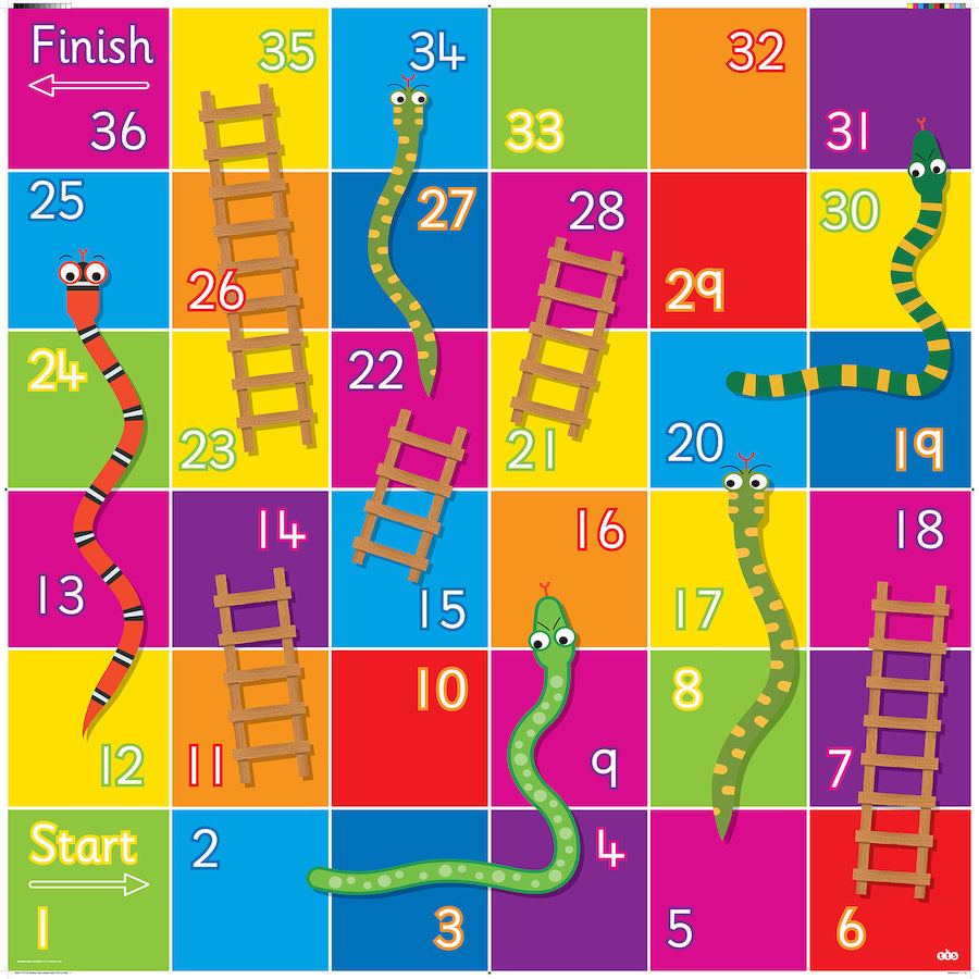 bee-bot/blue-bot snakes and ladders mat