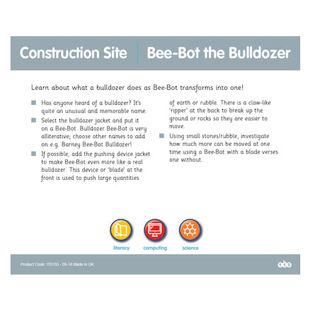 bee-bot/blue-bot construction site activity tin