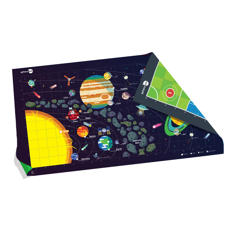 sphero space & soccer code mat + activity card set