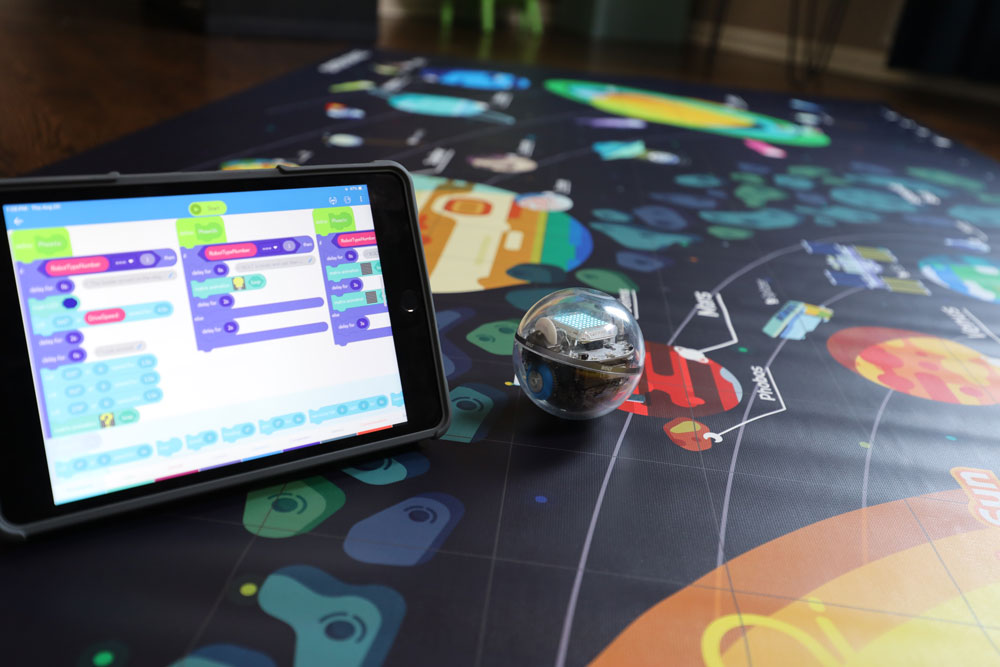 sphero space & soccer code mat + activity card set