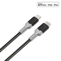Thumbnail for bonelk long-life usb-c to lightning cable (1.2 m) black/grey
