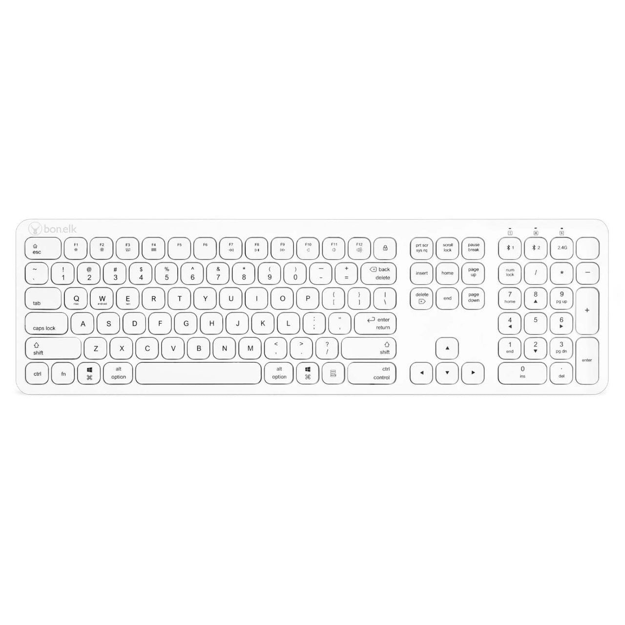 bonelk km-447 slim wireless keyboard and mouse combo (mac/win/ios/android)