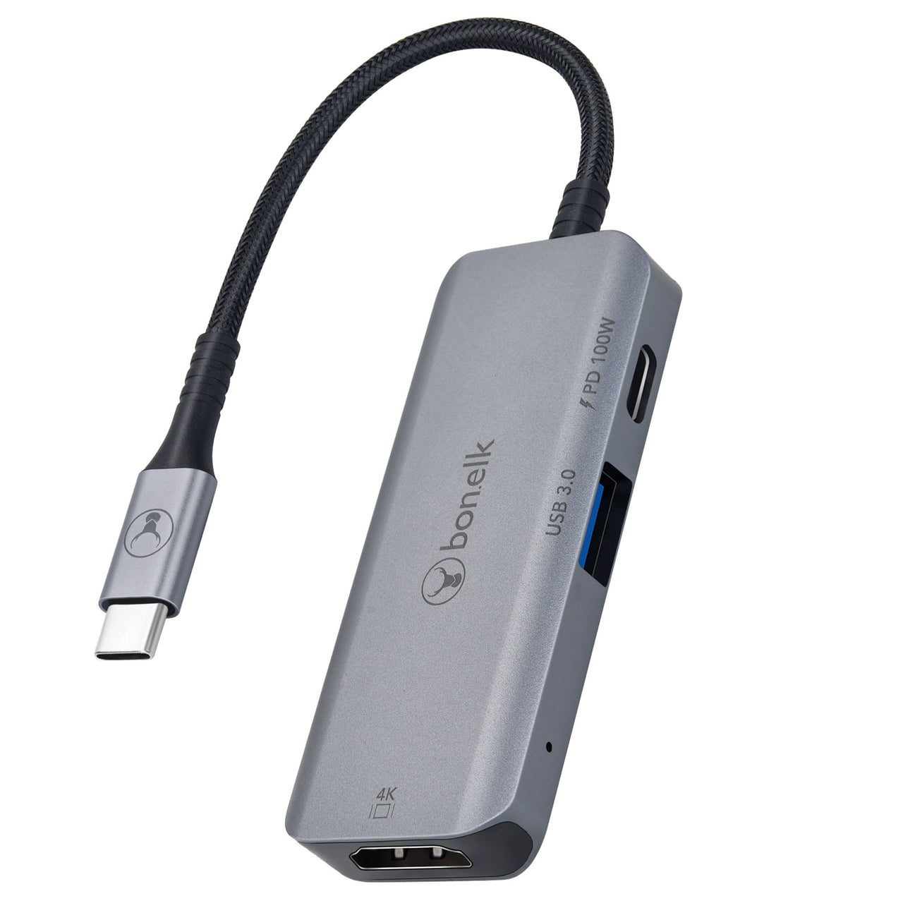 bonelk long-life series 3-in-1 multiport hub (space grey)