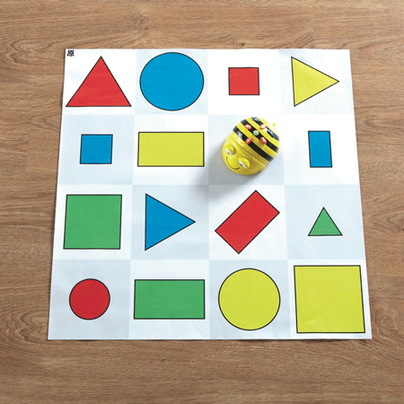 bee-bot/blue-bot shapes, colour and size mat