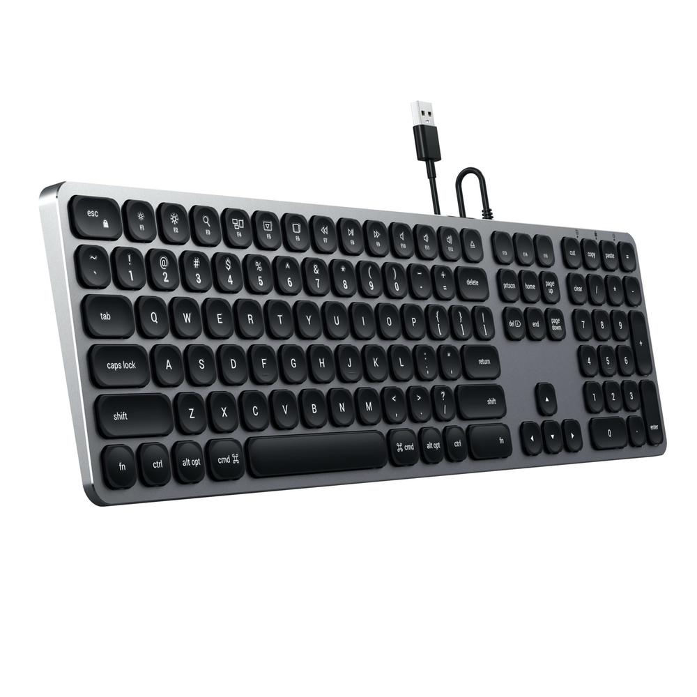 satechi aluminium wired usb keyboard grey