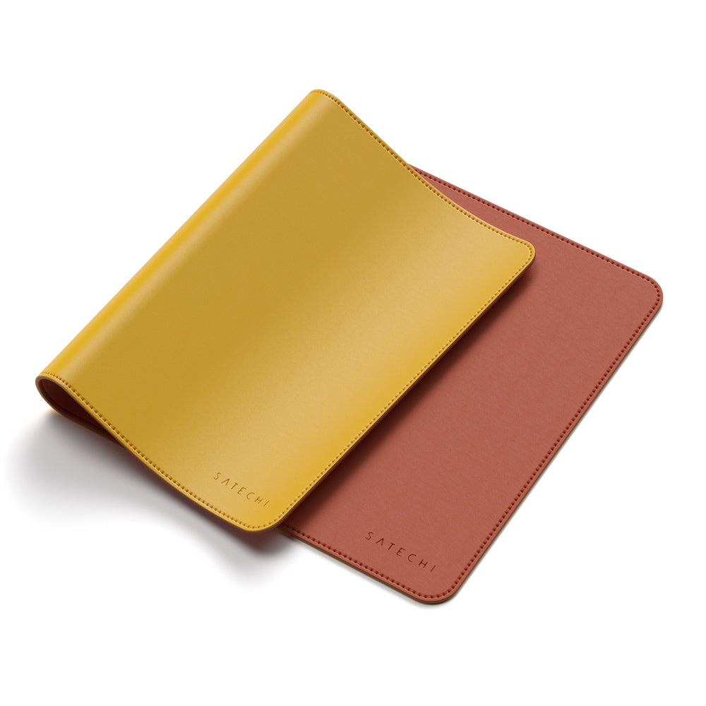 satechi dual sided eco-leather deskmate yellow