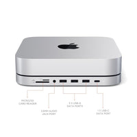 Thumbnail for satechi aluminium stand and hub for mac mini with ssd enclosure (silver)