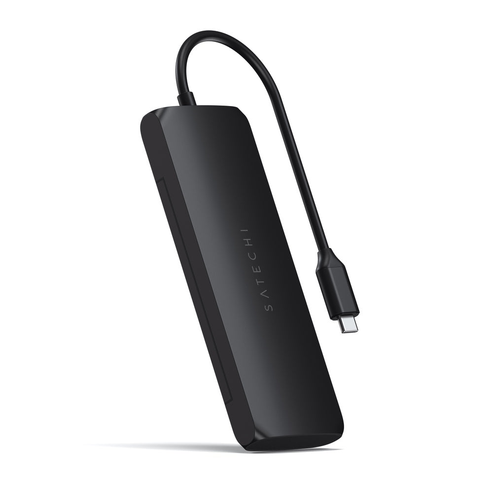 satechi usb-c hybrid multiport adapter with ssd enclosure black