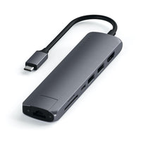 Thumbnail for satechi usb-c slim multiport with ethernet adapter space grey